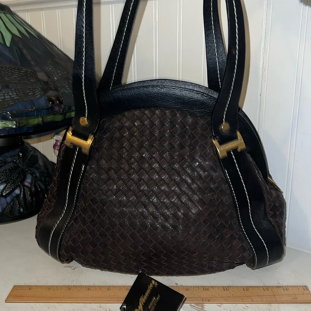 EUC Astronomica Firenze Italy woven leather satchel purse